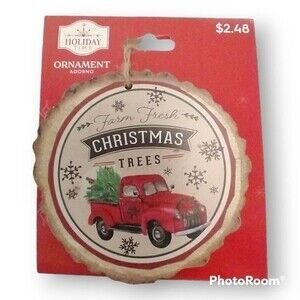 Holiday Time Farmhouse Truck Christmas Tree Ornament